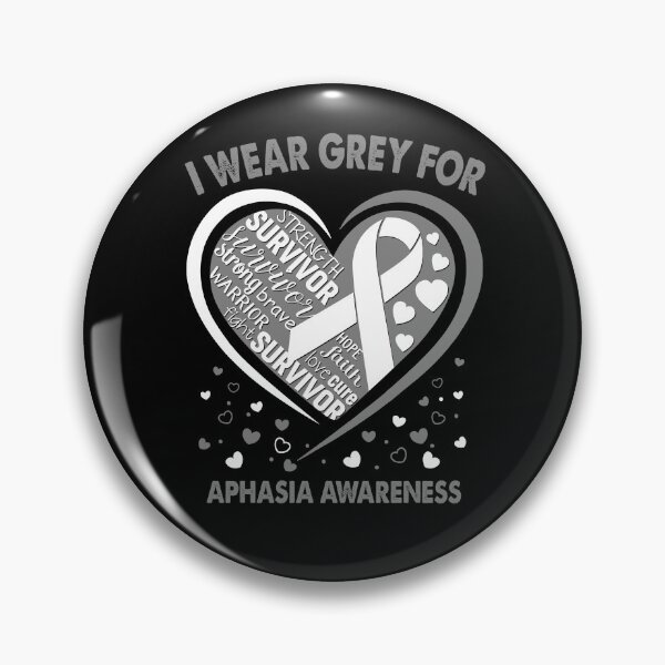 Item preview, I Wear Grey For Aphasia Survivor Heart Ribbon designed and sold by heppenp.
