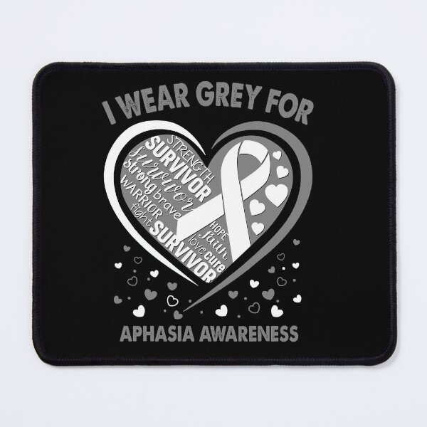 Item preview, I Wear Grey For Aphasia Survivor Heart Ribbon designed and sold by heppenp.