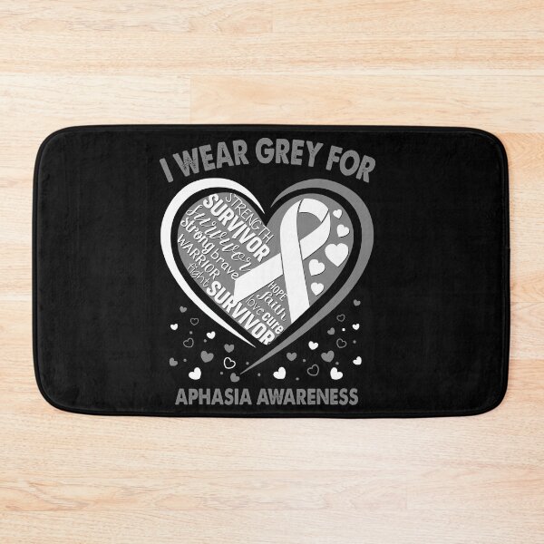 Item preview, I Wear Grey For Aphasia Survivor Heart Ribbon designed and sold by heppenp.