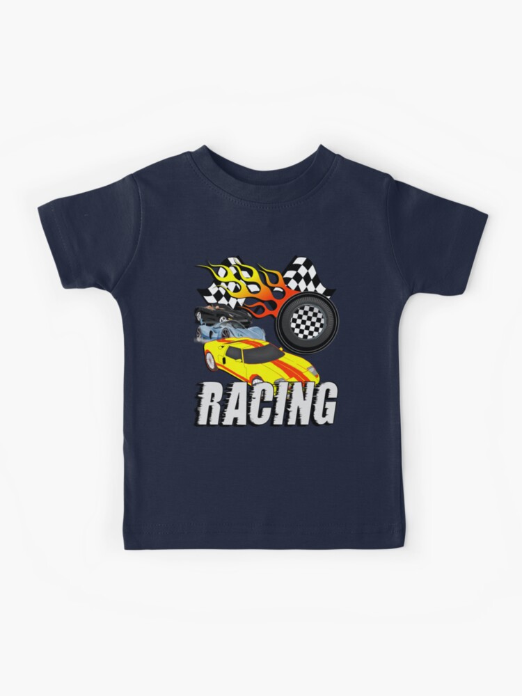 Kinder T-Shirt for Sale mit Rennwagen-Renntag-Grafikdesign Coole