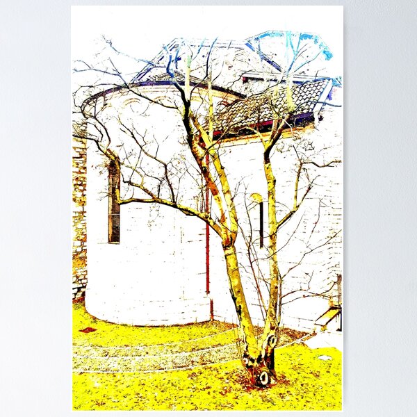 Item preview, Church with autumnal tree designed and sold by Giuseppe Cocco.