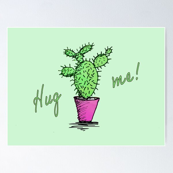 Artikel-Vorschau von Kaktus hug me! Umarme mich!, designt und verkauft von SalogwynLifeArt.