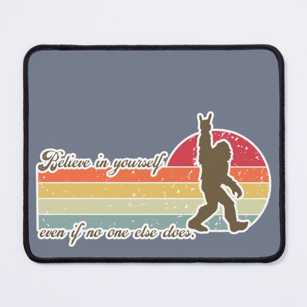 Item preview, Believe in yourself - Bigfoot believes in you - inspirational sasquatch - positive vibes RETRO sunset designed and sold by originalsusie.