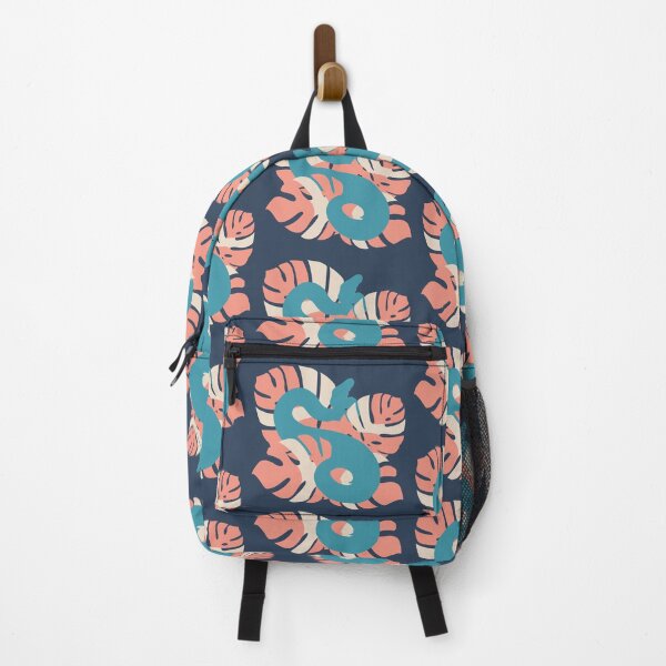 Item preview, Snake in Coral Reef Colour Monstera Leaves designed and sold by Nerdynoods.
