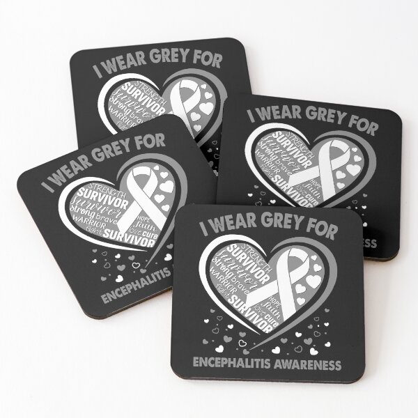 Item preview, I Wear Grey For Encephalitis Survivor Heart Ribbon designed and sold by heppenp.