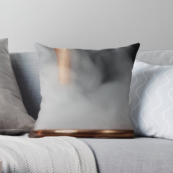 Copper pipe with steam Throw Pillow