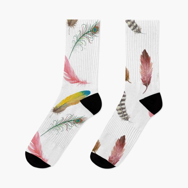 Item preview, colorful bird feathers pattern designed and sold by Cora Gregory.