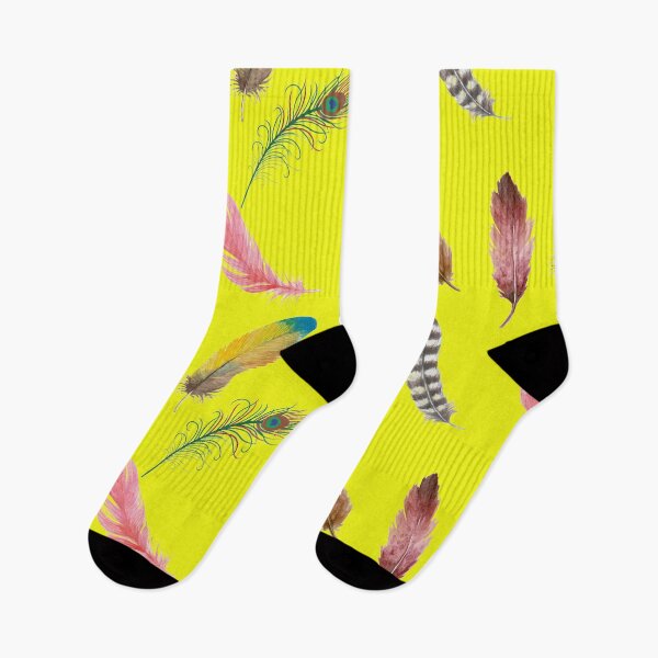 Item preview, colorful bird feathers pattern yellow version designed and sold by Cora Gregory.