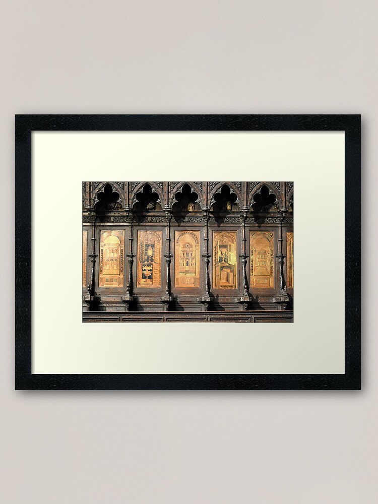 Alternate view of Wooden church alter, Siena Framed Art Print