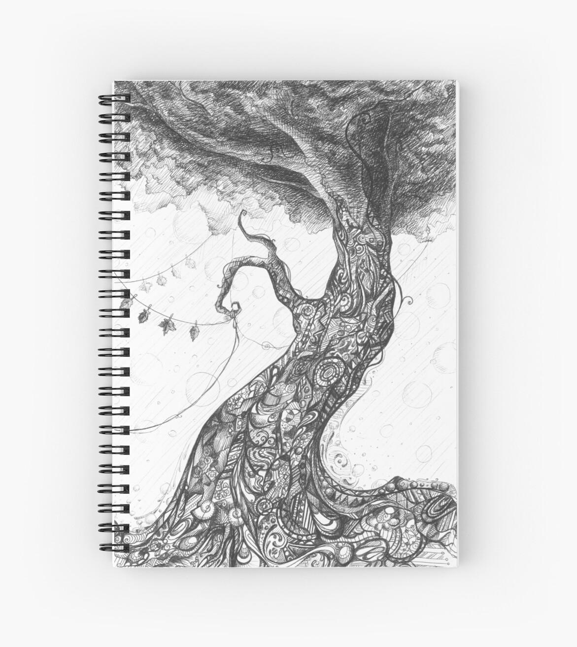 "Doodle tree" Spiral Notebooks by fictionalfriend Redbubble