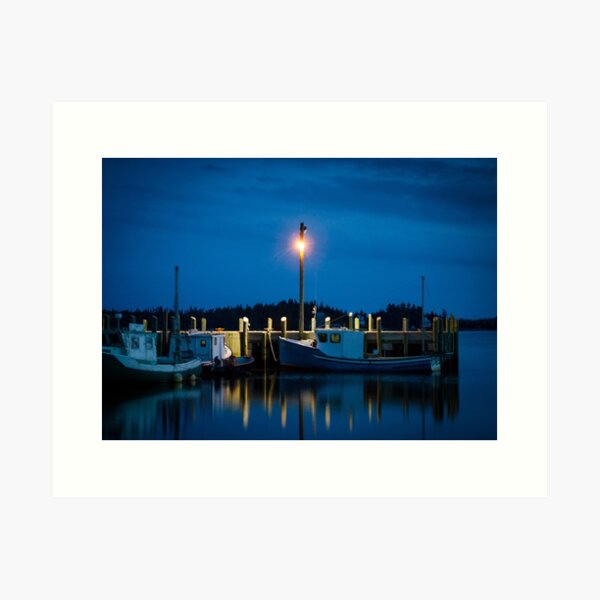 Fishing Boats at Blue Hour Art Print