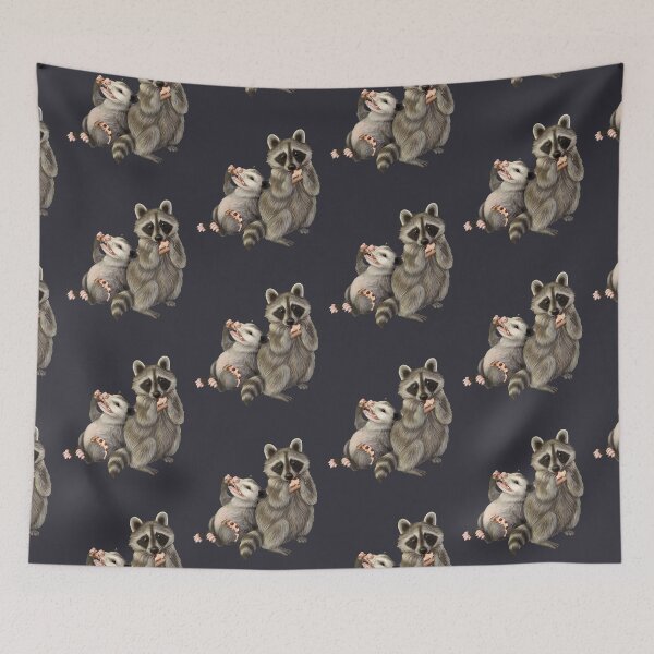 Item preview, Possum and raccoon with pizza designed and sold by Mehu.