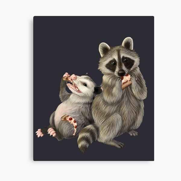 Item preview, Possum and raccoon with pizza designed and sold by Mehu.