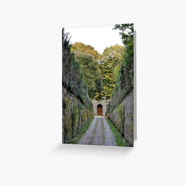 Walled driveway with plants, Siena Greeting Card