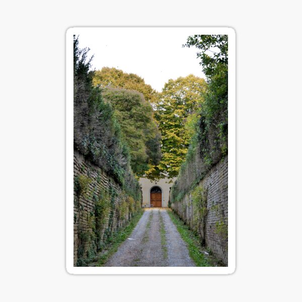 Walled driveway with plants, Siena Sticker