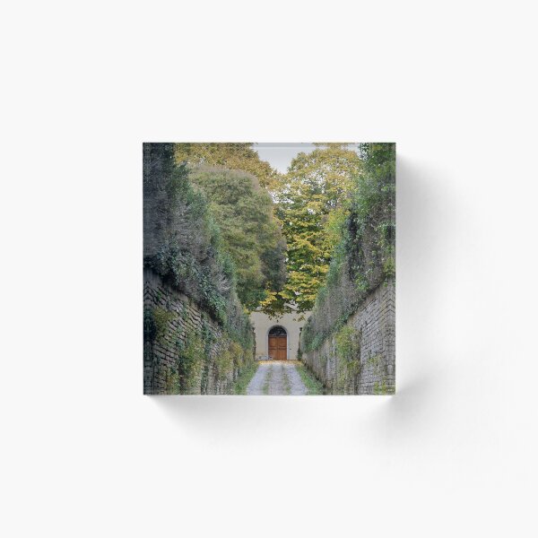 Walled driveway with plants, Siena Acrylic Block