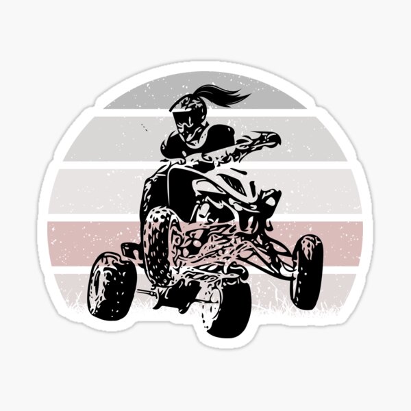 Item preview, Retro Sunset Quad Girl -Motocross designed and sold by Rally-Girl.