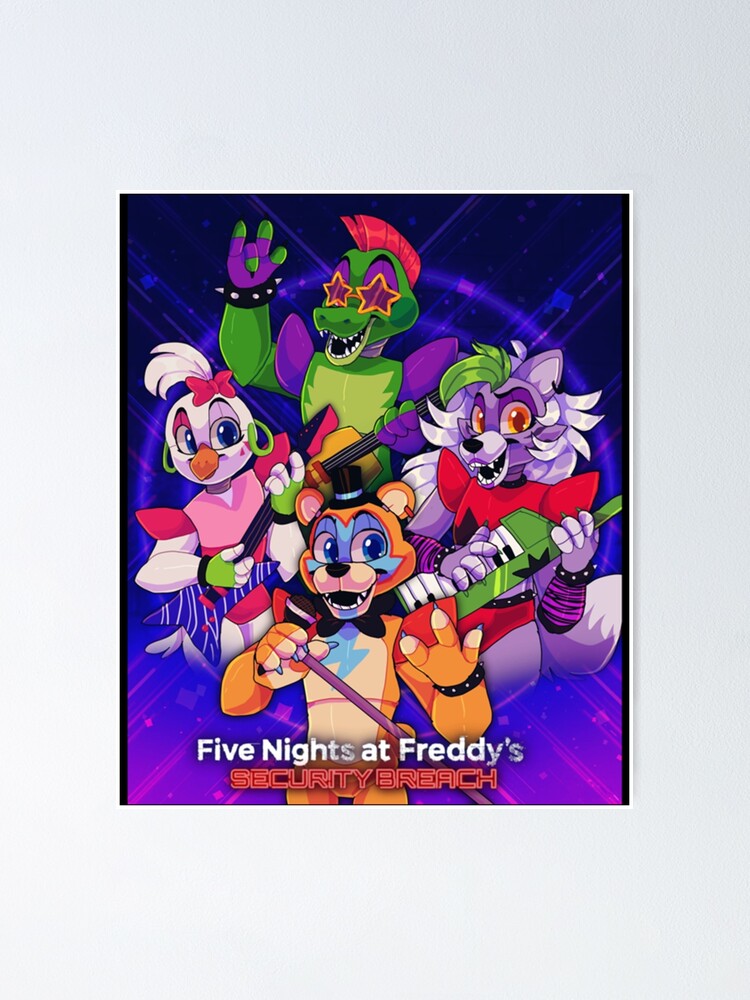 FNAF Security Breach Glam Rock Freddy, Gregory and Vanny  Poster for Sale  by Darkodra