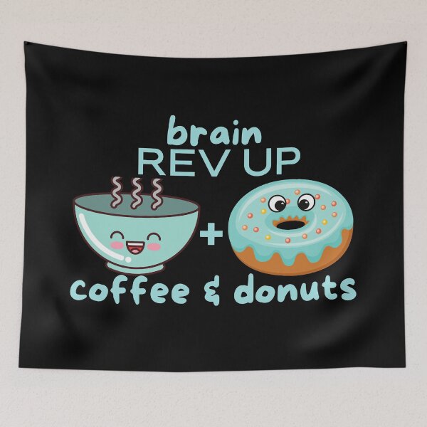 Item preview, Cute Coffee & Donuts Brain Rev Up designed and sold by OrangePyramid.