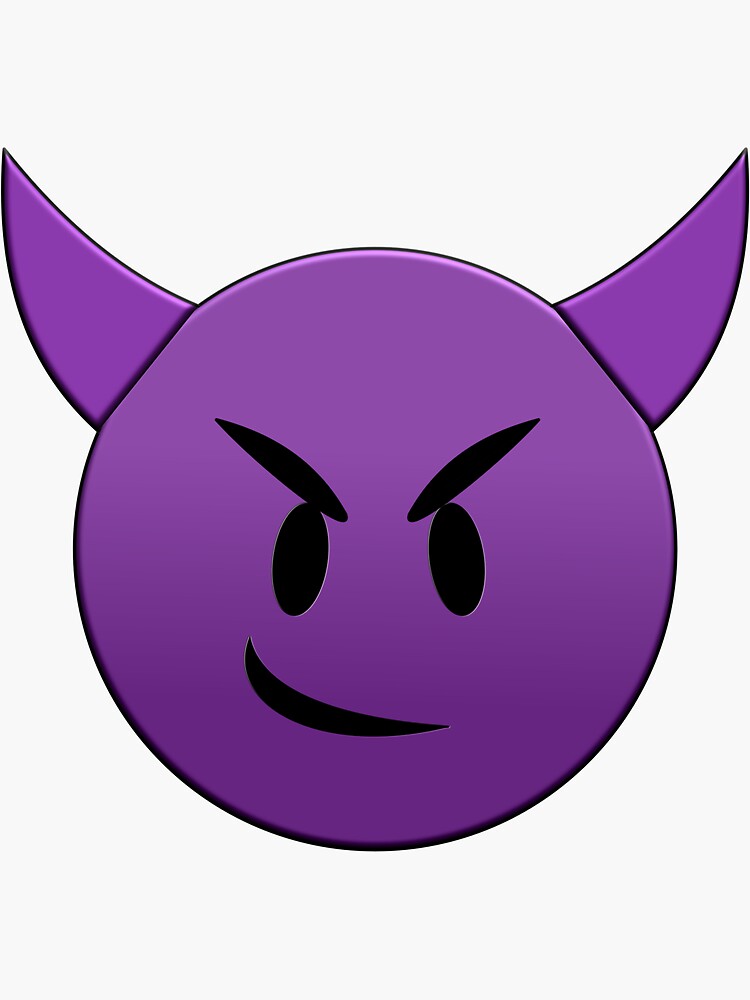 Smiling Purple Devil Emoji Sticker By Zoserstyle Redbubble