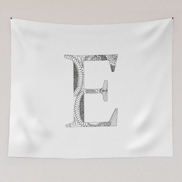 Item preview, Henna Alphabet E / Henna Letter E - Black Henna Line Art designed and sold by Mrs-PenLine.