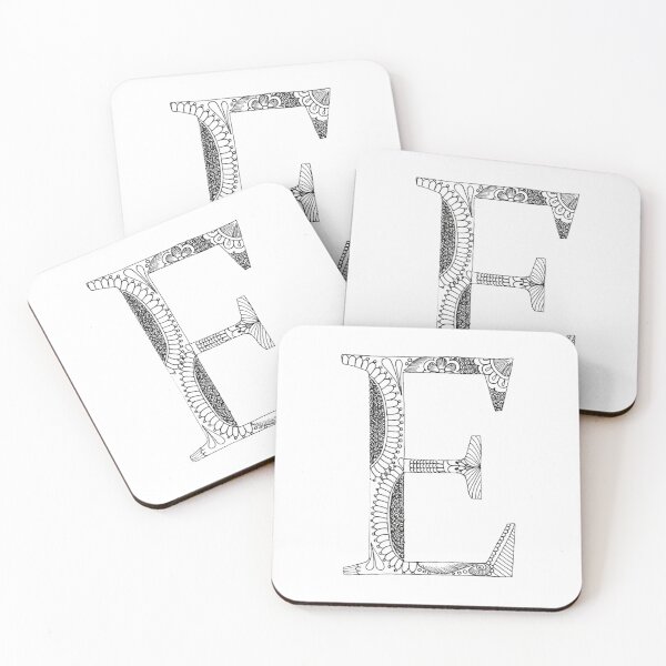 Item preview, Henna Alphabet E / Henna Letter E - Black Henna Line Art designed and sold by Mrs-PenLine.