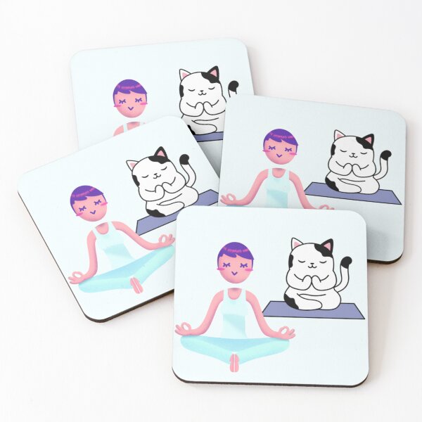 Item preview, Yoga with cute cat is lifestyle (Girl Lifestyle) designed and sold by Yasmine Mohammed.