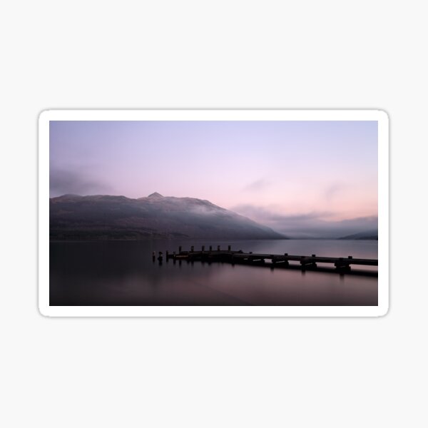 Misty Loch Lomond at Sunset Sticker