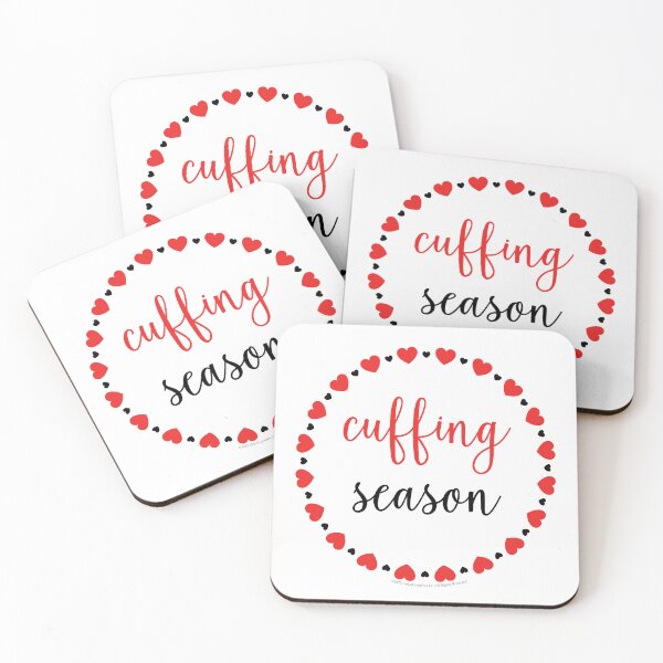Item preview, Cuffing Season | Modern Relationship | Valentine's Day round design with red & black heart border designed and sold by Maren Frances.