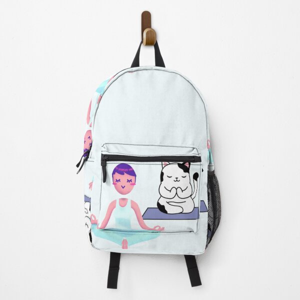 Item preview, Yoga with cute cat is lifestyle (Girl Lifestyle) designed and sold by Yasmine Mohammed.