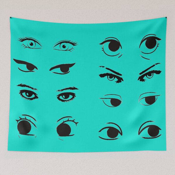 Item preview, All Eyes Are On You Creepy Black And Blue Pattern designed and sold by Cora Gregory.