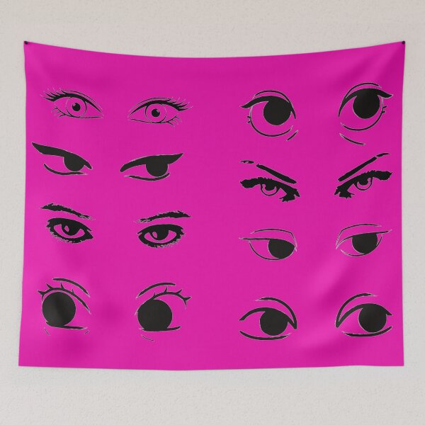 Item preview, All Eyes Are On You Creepy Black And Pink Pattern designed and sold by Cora Gregory.