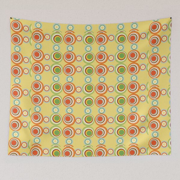 Item preview, Mid Century Modern Deco Bubbles Print Pattern Mod Design Gold Blue Green designed and sold by Shayna Westfall.