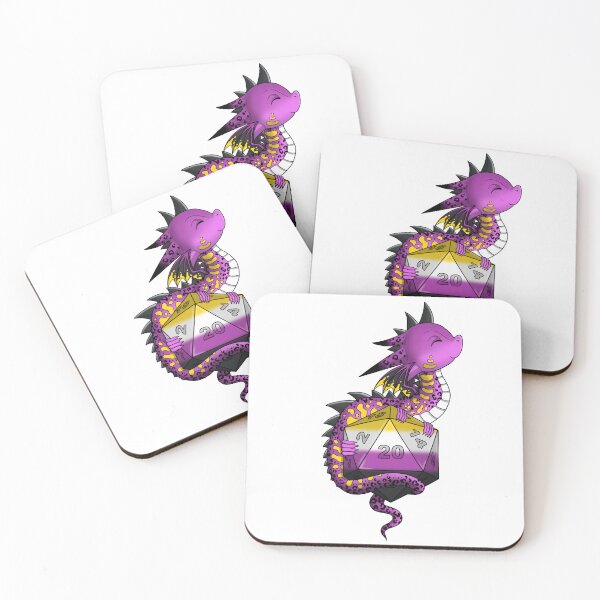 Item preview, Non Binary Pride Flag Dragon with D20 designed and sold by MickysArt.