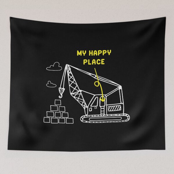 Item preview, My Happy Place Funny Construction Worker Crane Operator  designed and sold by mchargue12.
