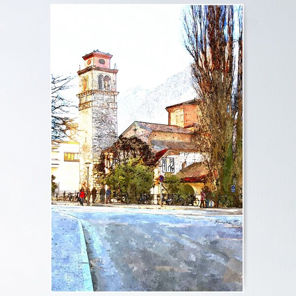 Item preview, Street and church designed and sold by Giuseppe Cocco.