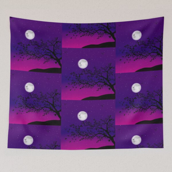 Item preview, Moonlight with moon and tree silhouette (Merch) designed and sold by Whitetiger5690.