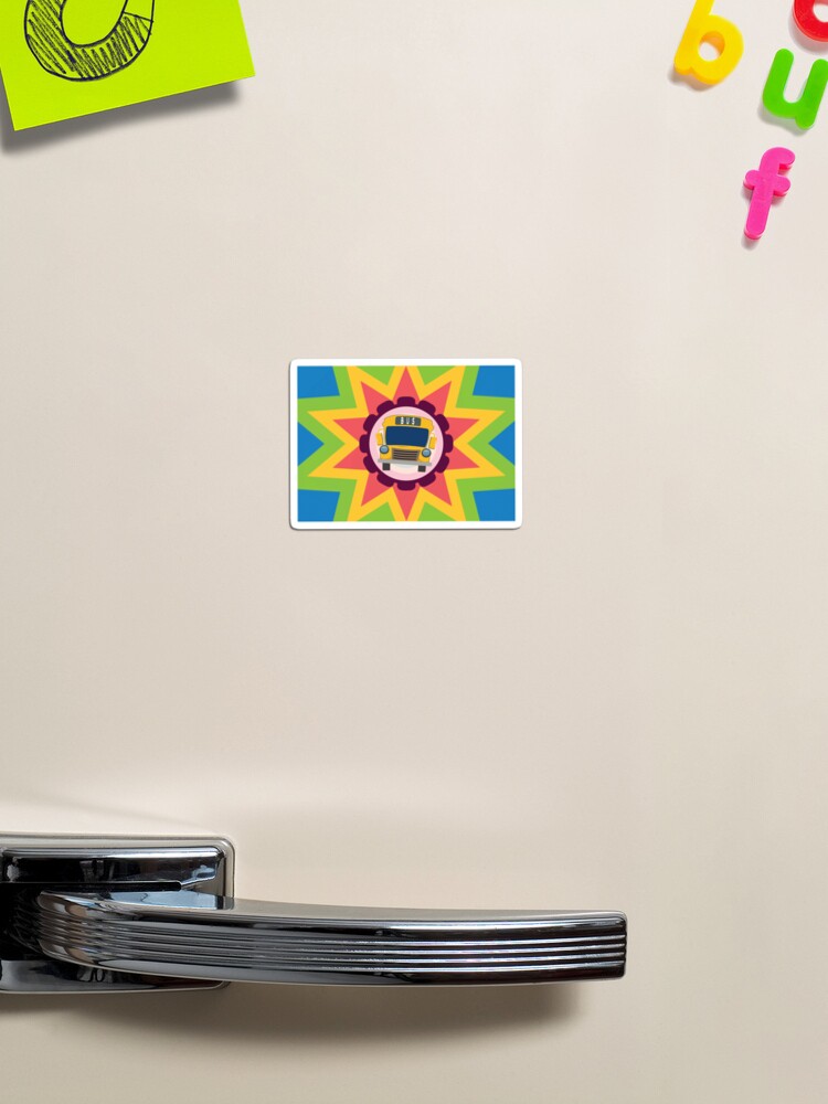 Thumbnail 1 of 3, Magnet, Just A Boy Who Loves School Buses - Colorful Design designed and sold by FridPix.