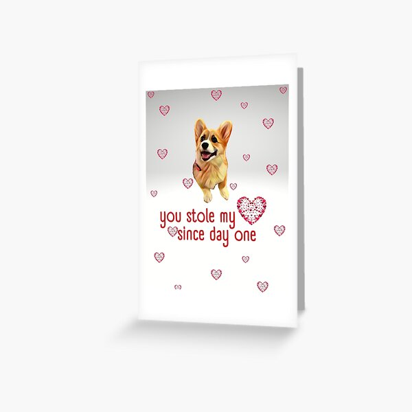 Epic Greeting Cards Single Pembroke Welsh Corgi on top of Louis Vuitton  Luggage Valentines Day Card