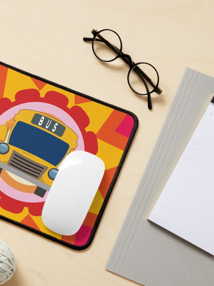 Thumbnail 3 of 5, Mouse Pad, Just A Boy Who Loves School Buses - Colorful Design designed and sold by FridPix.