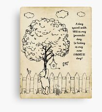 Winnie the Pooh - Today is my new favorite day Canvas Print
