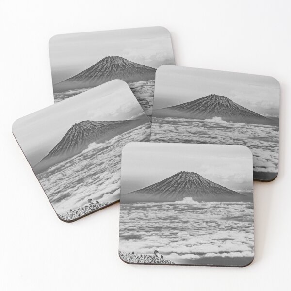 Item preview, Vintage black and white volcano and clouds designed and sold by Tanuja  Sharma.
