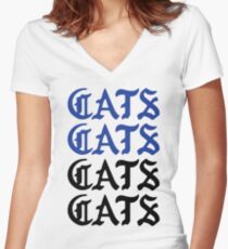 cats cats cats cats Women's Fitted V-Neck T-Shirt