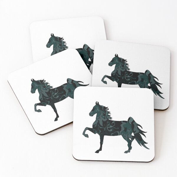 Item preview, Swirly Saddlebred Trotting Horse Dark Green designed and sold by theaadesigns.