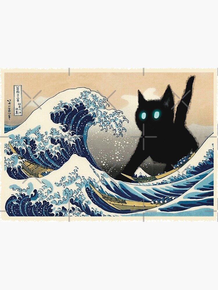 Sweat à Capuche Grande Vague Kanagawa Renard Japonais - Design Art Japonais Vintage