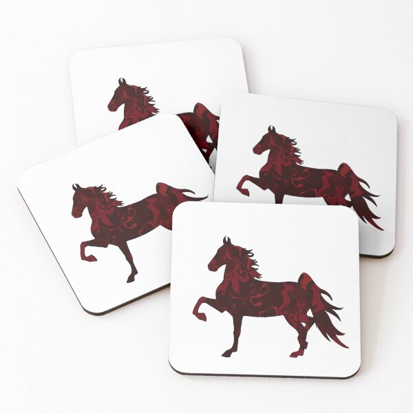 Item preview, Swirly Saddlebred Trotting Horse Dark Red designed and sold by theaadesigns.