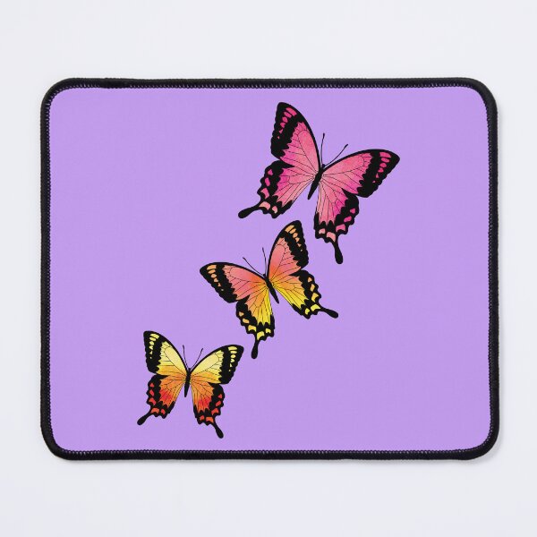 Item preview, Pink, Yellow and Coral Butterflies - Lavender Purple Background designed and sold by Woodsprite Creations Art Studio.