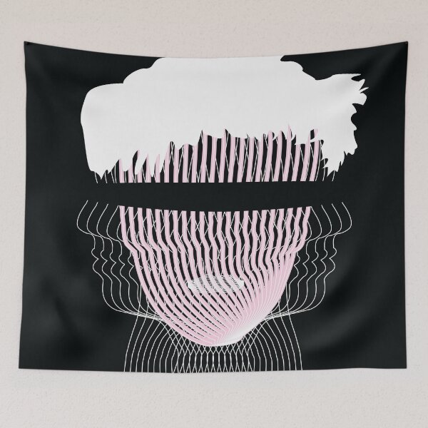 Item preview, 'Lockdown I' pink, Black and white portrait - face of someone facing lockdown. designed and sold by CreationDigi.