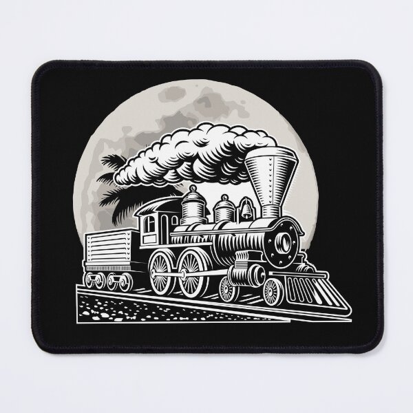 Item preview, Vintage Steam Train with Moon, Railroad Steam Engine Locomotive for Train Collector, Railway Enthusiast, Railroad Modellor or any Train Fan designed and sold by TheTrainRoom.