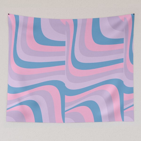 Item preview, abstract wavy art inspired by the bisexual flag colors designed and sold by forkmuddies.